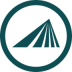 Alt text: Teal geometric logo with triangular shapes inside a circle, symbolizing modern design or innovation.