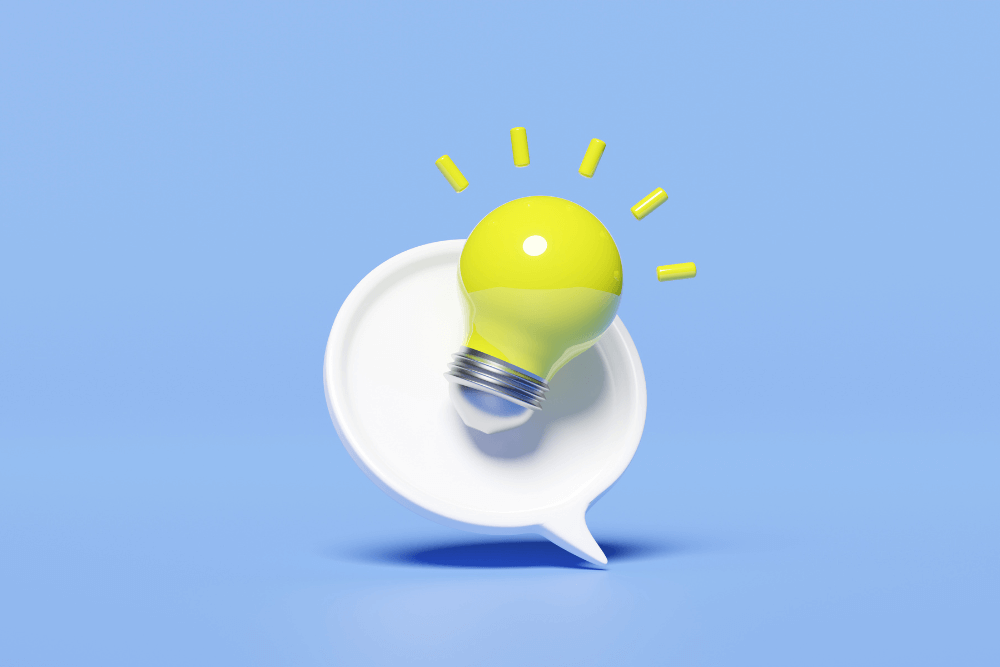 Seo tips idea with a lightbulb