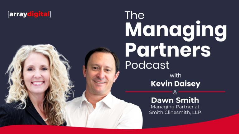 Podcast promo: The Managing Partners Podcast featuring Kevin Daisey & Dawn Smith. Presented by Array Digital.