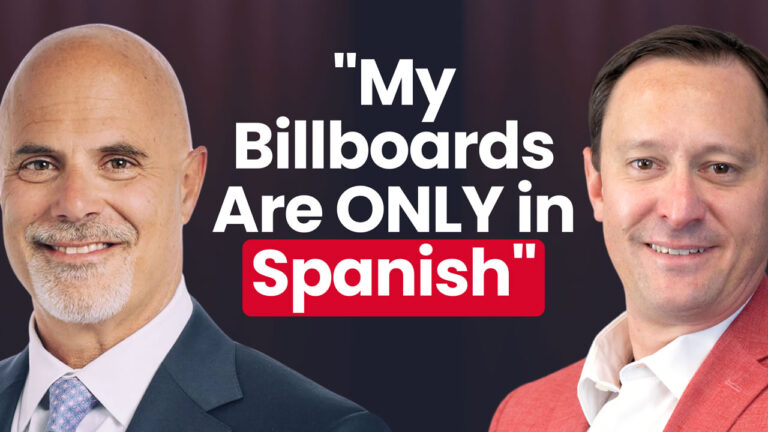 Two men in suits with text: My Billboards Are ONLY in Spanish.